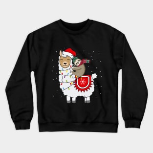 Sloth Riding Llama Best Friends Animal Lover Crewneck Sweatshirt